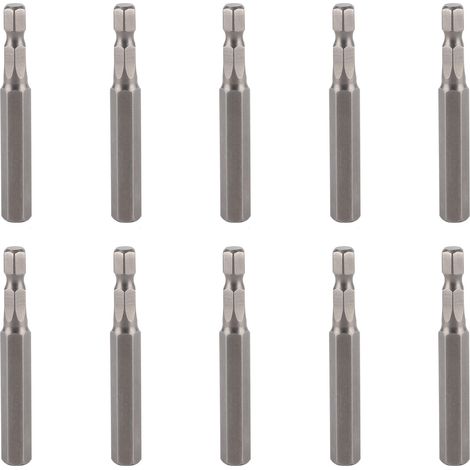 Lot 10 embouts de tournevis électrique hexagonaux 8mm magnétiques renforcés acier durci S1/4 65mm