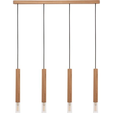 Zumaline MADERA Stab-Pendel-Deckenleuchte, Holz, 4x G9