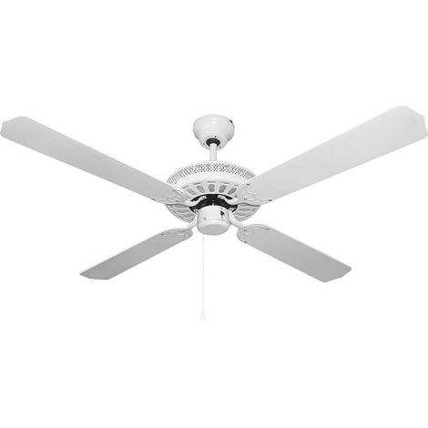 Ventilateur de plafond Orbegozo sans éclairage CF07132B 60W Ventilateur à 4 pales réversibles, blanc, 3 vitesses (1/2)