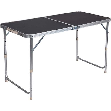 Mesa de camping mesa plegable ajustable 120 cm negro 190000974