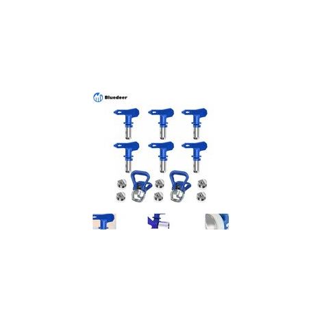 6 Pièces Buse de Pulvérisation Airless, Buses de Pulvérisation Réversibles Sans Air, Buse Airless pour Pistolet à Peinture Haute Pression (Tapez 211, 315, 417, 515, 517, 523) (1/5)