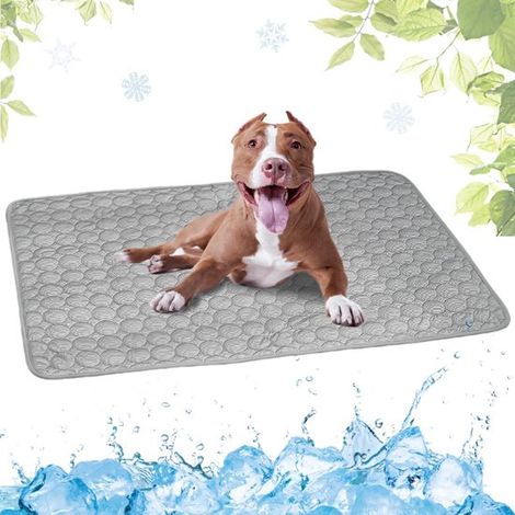 Tappetino autoraffreddante (55 x 70 cm) per animali domestici. Universale per cani e gatti. Materiale in seta di ghiaccio atossico. Lavabile. Doppia faccia: K (1/5)