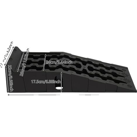 Rampes de voiture, lourdes, design antidérapant, noir (1/2)
