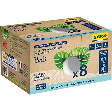 Recargas Universales Neutras para Absorbedor de Humedad Bali 8 x 100 g Recargas Universales Neutras para Absorbedor de Humedad
