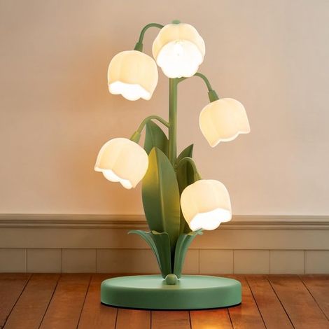 Veilleuse Muguet, 3 couleurs réglables, design mignon pour chambre, chambre d'étudiant, salon et bureau, verte (1/5)