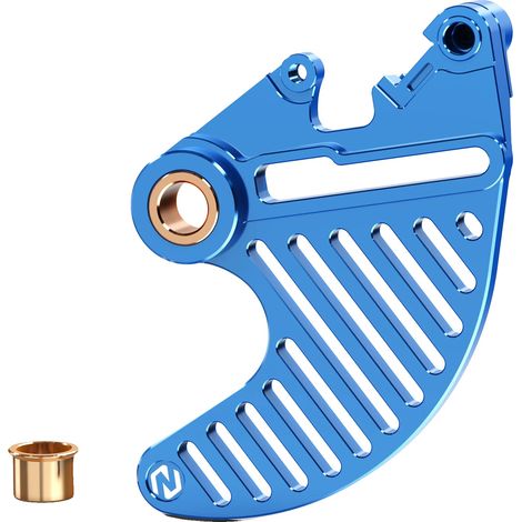 Protector de disco de freno, aluminio duradero, diseño ligero, parte trasera azul. (1/2)