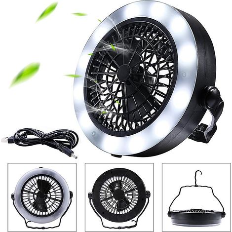 Lampe LED portable 2 en 1 pour le camping avec ventilateur, lampe de tente, lanterne suspendue pour caravane (1/5)