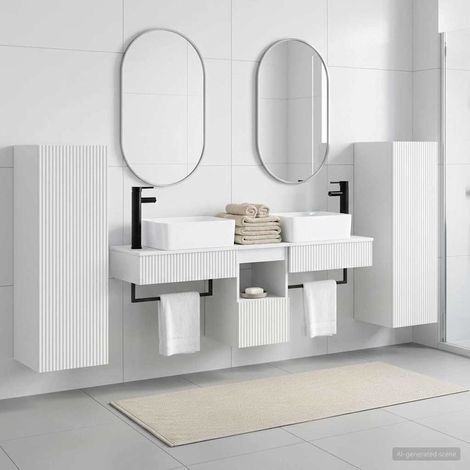 vidaXL Bathroom Furniture Set 5 pcs White 202 x 35 x 100 cm (1/5)