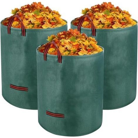 3 Sac Dechets Verts de jardin de 272 L, Sac Jardin Dechets Verts, pliables et portables, Big Bag adapté aux feuilles, aux déchets de pelouse (1/5)