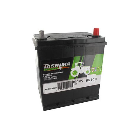 Batería de Plomo Tashima Pb Ca/ca, Sin mantenimiento, para cortacésped autopropulsado 12V, 35A. L: 196, L: 128, H: 225 mm, + a la derecha, con caja