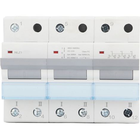 Manual dual power transfer switch 400VAC - 35mm DIN rail mounting, side locking, 3P 125A circuit breaker (1/5)