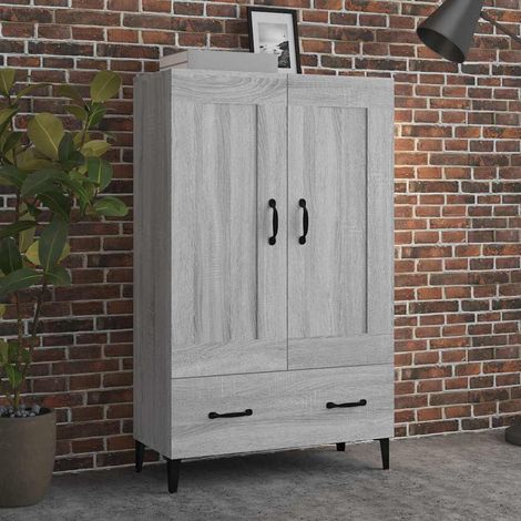 Buffet - Armoire de rangement Enfilade Sonoma gris 70x31x115 cm Bois d'ingénierie BV898246 - BonneVie (1/5)