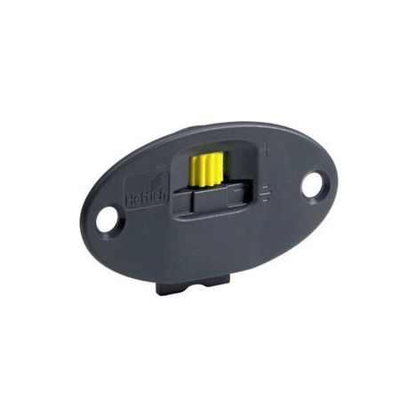 Hettich – Coulisse à visser pour armoires 2 portes rentrantes – Charge 15-30 kg – Décor gris – Matériau plastique – Guide anti déraillement