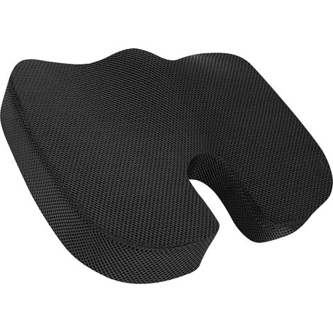 Coussin d'assise en mousse à mémoire de forme, soulage les points de pression et détend le coccyx - 1 pièce, noir, 44 × 37 × 7 cm (1/4)