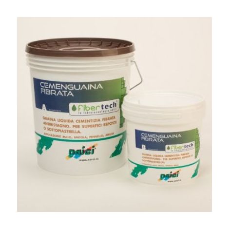 Cemenguaina guaina liquida fibrata impermeabilizzante (a+b) grigio scuro 5kg