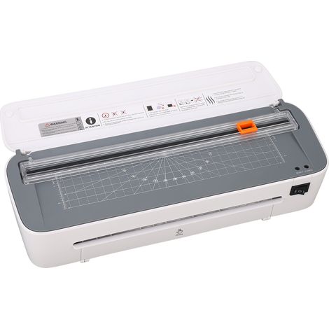 Tischlaminiergerät für A4-Papier, Heiß- und Kaltlaminierung, Thermolaminierung mit Papierschneider und Eckenrunder, für Büro, Schule und Gewerbe, EU-Stecker, 220–240 V, 280 W (1/5)