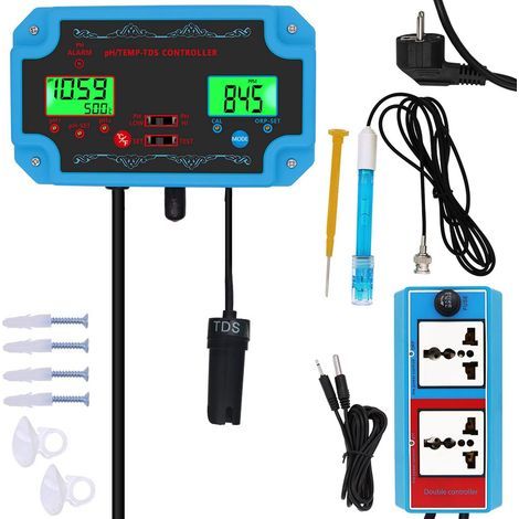 Détecteur de qualité de l'eau 3 en 1 - contrôleur PH/Temp/TDS (1/4)