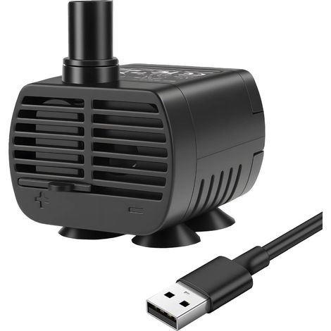 Mini Pompe à Eau (200 L/H, 3 W) Silencieuse Pompe Aquarium USB Réglable Ultra Micro Pompe a Eau Submersible pour Aquarium Fontaine d'Intérieur Hydroponie Fontaines de Table (1/5)