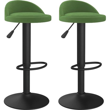 Maison Exclusive - Tabourets de bar lot de 2 vert foncé velours (1/5)