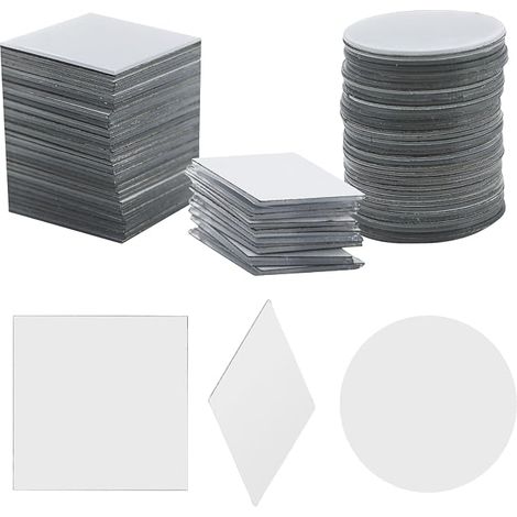 Lot de 150 mini miroirs décoratifs pour bricolage, décoration, art, mur (3 formes) (1/5)