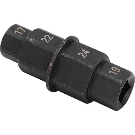 Clé à douille pour axe de roue moto avant/arrière, embout hexagonal 17/19/22/24mm, acier au chrome-vanadium (1/5)