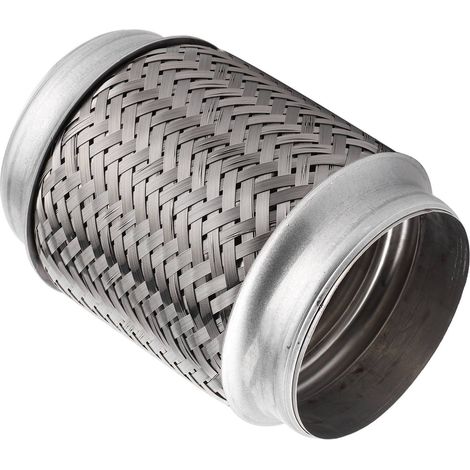 Tuyau flexible d'échappement en acier inoxydable tressé réparation joint tube 150x89mm/6x3.5in (1/5)