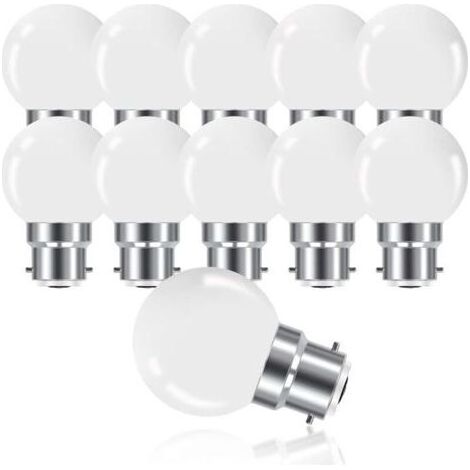 Ampoule LED à Baïonnette B22 3W,Ampoule Mini Globe Golfball B22 G45,Blanc Chaud 3000K,180LM,Équivalent Ampoules 20W,Non Dimmable,Lot de 10