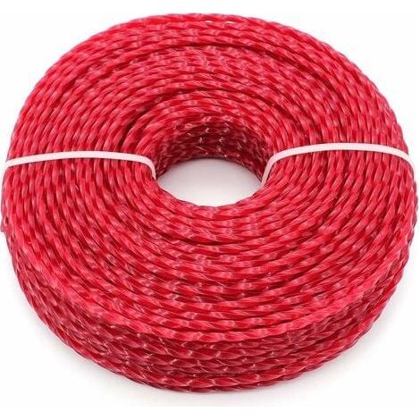Fil Coupe Bordure Universel, Ligne de Trimmer Strimmer en Nylon 3.0 mm, Fil en Nylon Débroussailleuse Robuste pour Bosse Tête Tondeuse À Gazon de Jardinage (Twist, 3mmx15m) (1/4)