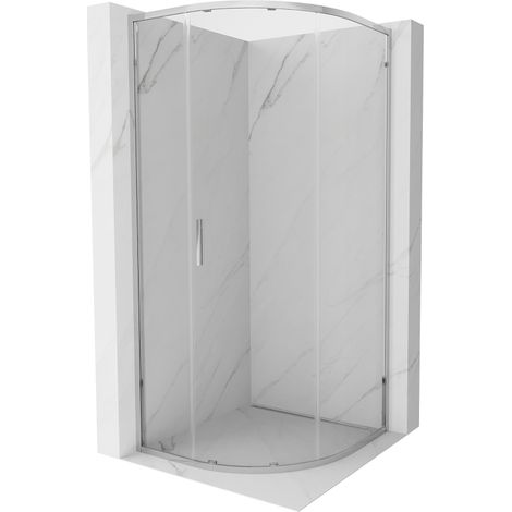 Mexen Exo cabine de douche demi-circulaire coulissante 70 x 70 cm, transparent, chrome - 8131-070-070-01-00 (1/5)