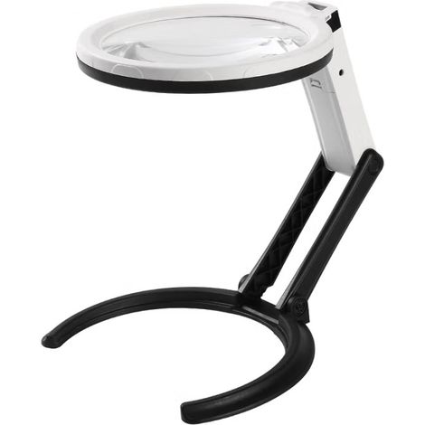 Lupen Glas Tischlampe,10X/20X Faltbare Lupenlampe,USB-Betrieben,mit 10 LED-Lichtern,Zum Lesen für Hobbys Schmuck Arbeiten oder Werkbank (1/5)