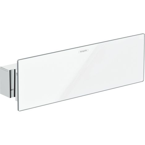 Support pommeau de douche avec raccordement HANSGROHE Fixfit avec tablette 30 cm chromé (1/2)