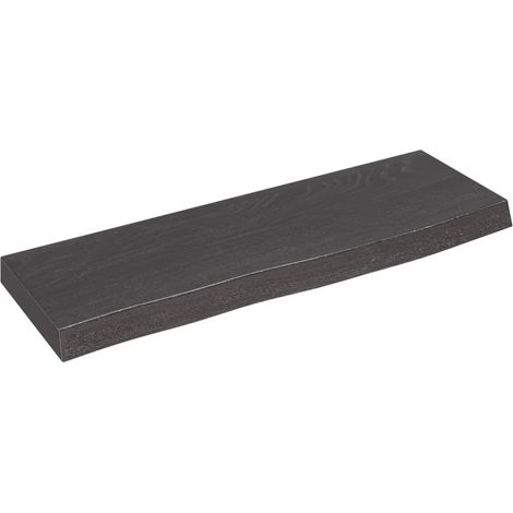 Étagère murale multiposition - Meuble Étagère murale gris foncé 60x20x4 cm bois chêne massif traité -BV48474 (1/4)