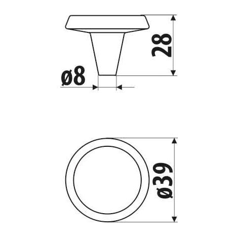 Bouton GU09, or brossé, feuille (1/2)