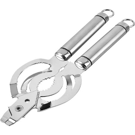 Ouvre-boîte acier inoxydable blanc ouvre-bocal multifonction (1/4)