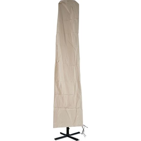 [NON UTILIZZATO] Copriombrellone copertura ombrellone ad arco protettiva HHG poliestere con cerniera 3x4m avorio
