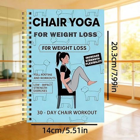 vertProgramme de yoga sur chaise, livre de routine de fitness à faible impact, guide d'entraînement quotidien doux pour améliorer la mobilité et l'équilibre, sans avoir à se lever. (1/5)