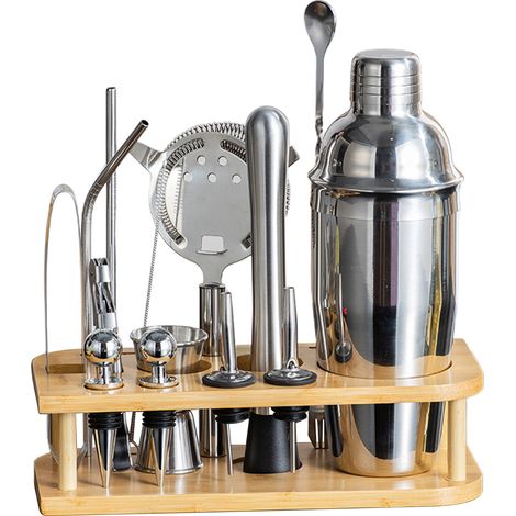Cocktailshaker-Set aus Edelstahl mit Rührglas (1/5)