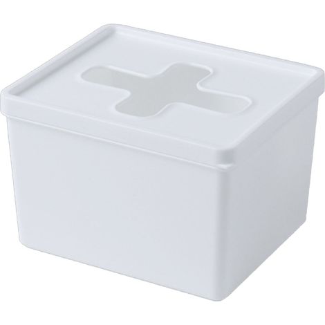 Boîte de rangement multifonction en forme de croix, grande capacité pour sacs poubelles et boîte mouchoirs - PP/PE, usage cuisine/salle de bains (1/5)