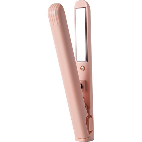 Mini Ferro Arricciacapelli, Doppio Uso, Pettine per Ricci Piccoli, Mini Ferro Arricciacapelli e Piastra, Portatile, per Capelli Corti e Tutti i Tipi di Capelli (Rosa) (1/5)