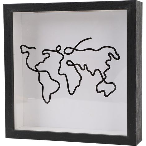 Boîte à souvenirs de voyage avec cadre noir, porte-billets et fente pour la tirelire. Modèle de carte. (1/5)