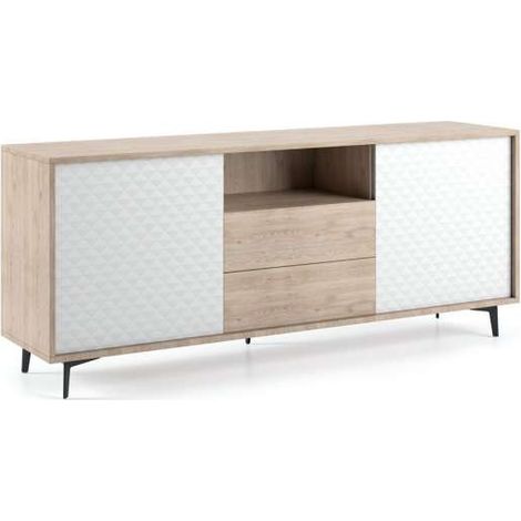 Madia Con Struttura Rovere E Ante Bianco Dama Apertura Push 2 Cassetti rovere ante bianco DAMA (1/2)