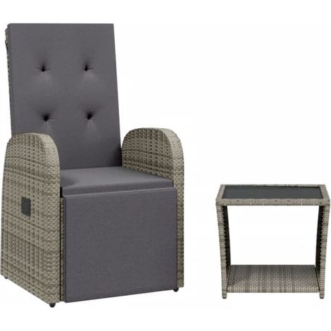 Maison Exclusive - Juego de comedor jardín 2 pzas con cojines rat (1/5)
