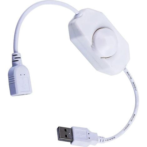 LED-Dimmer mit USB-Anschluss, Helligkeitsregler für LED-Streifen, geeignet für Schlaf- und Wohnzimmer, Weiß