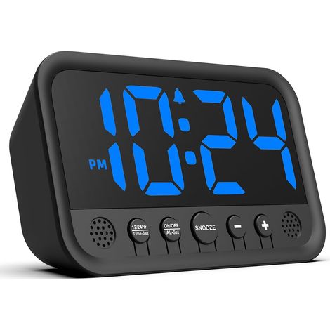 Kleiner digitaler LED-Wecker fürs Schlafzimmer, lauter Wecker für Erwachsene und Teenager mit Tiefschlaf Elektrischer Tischwecker mit Stecker (1/5)