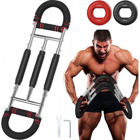 Verstellbarer U-förmiger Armtrainer für Männer (30–50 kg), dicke Feder, rot und schwarz, hohe Belastbarkeit für den Heimgebrauch (1/5)