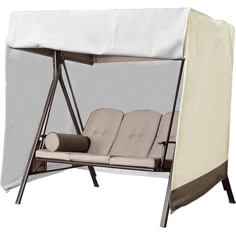 Housse de protection pour balancelle de jardin, imperméable, Oxford, anti-UV, pour l'extérieur (Beige, 220 × 125 × 170 cm) (1/5)
