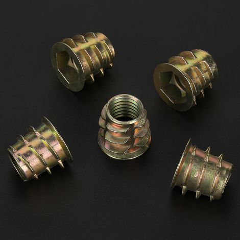 Jeu de 80 écrous à insert filetés hexagonaux en alliage de zinc M4/M5/M6/M8/M10 pour meubles (1/5)