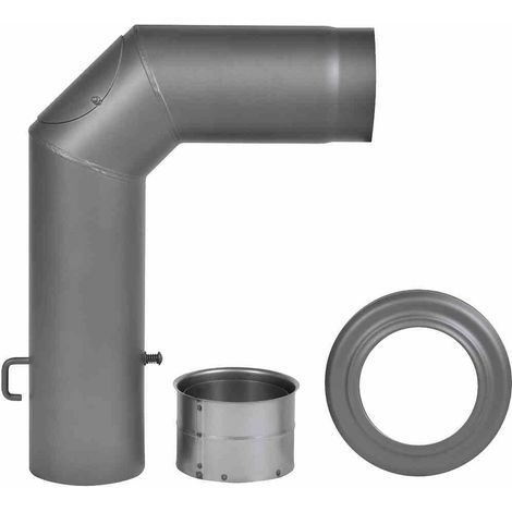 FireFix Ofenrohrbogen Set Ø 150 mm dunkelgrau (1/2)