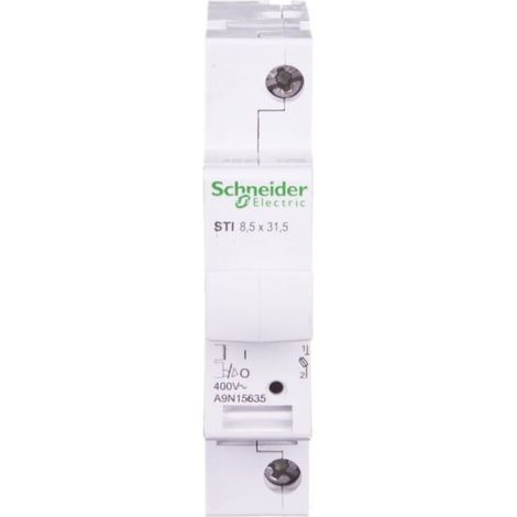Interruttore sezionatore portafusibile STI 1P 400V 2-10A, dimensioni 8,5x31,5 mm, IP20