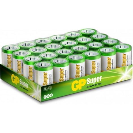 Piles alcalines GP Super 1,5 V pour lampe de poche D / 13 A / LR20 (lot de 24) (1/5)